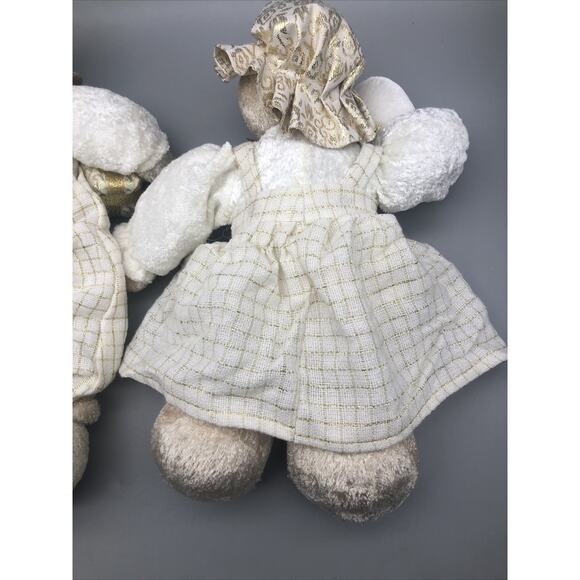 NOEL & JOY CHRISTMAS BEAR Plush Stuffed Animal RARE 14" & 12”Beige Bear Vtg.READ - Picture 13 of 16